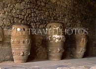 Greek Islands, CRETE, Iraklion, PALACE OF KNOSSOS, large pithoi (clay jars), GIS1258JPL