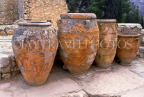 Greek Islands, CRETE, Iraklion, PALACE OF KNOSSOS, large pottery storage jars, GIS1127JPL