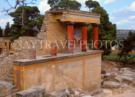 Greek Islands, CRETE, Iraklion, PALACE OF KNOSSOS, north entrance ruins, GIS1256JPL