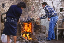 Greek Islands, CRETE, Kritsa village (eastern Crete), traditional roasting of sheep, GIS1119JPL