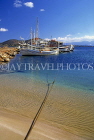 Greek Islands, CRETE, beach and fishing boats, near Elounda, GIS1206JPL