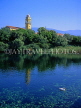 Greek Islands, KEPHALONIA, island scenery and church clock tower, GIS510JPL