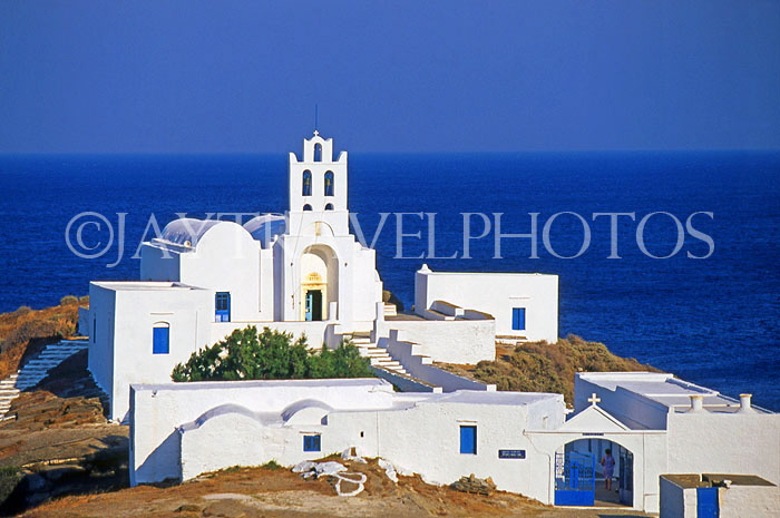 Greek Islands, SIPHNOS, Chrysopigi Monastery and coast, GIS1185JPL