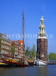 HOLLAND, Amsterdam, canal scene and Montelbaan Tower, HOL695JPL