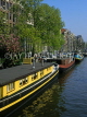 HOLLAND, Amsterdam, canal scene and houseboats, HOL654JPL