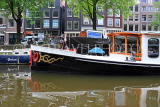 HOLLAND, Amsterdam, canlaside and houseboat, HOL840JPL