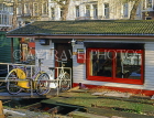 HOLLAND, Amsterdam, houseboat and parked bicycle, HOL739JPL