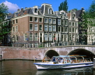 HOLLAND, Amsterdam, sightseeing boat  and olf Dutch houses, HOL506JPL