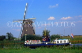 HOLLAND, Amsterdam, windmill and pleasure barge, HOL520JPL