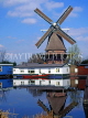 HOLLAND, Badhoevedorp Ringvaart, Sloten Windmill and houseboat, HOL504JPL