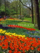 HOLLAND, Keukenhof Gardens and flowing red Tulips, HOL690JPL