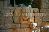 HONDURAS, Copan, West Court god figure (Mayan), Copan Archaeological Park, HON139JPL