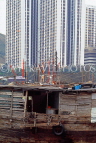 HONG KONG, Hong Kong Island, Aberdeen, high rise apartments, and old houseboat, HK2521JPL