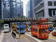 HONG KONG, Hong Kong Island, Central District, street scene with trams, HK138JPL