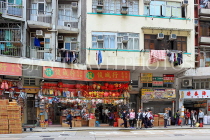 HONG KONG, Hong Kong Island, Des Voeux Road, dried seafood street, shops, HK2436JPL