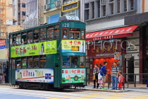 HONG KONG, Hong Kong Island, Des Voeux Road, street scene and Tram, HK1860JPL