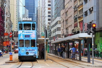 HONG KONG, Hong Kong Island, Des Voeux Road, street scene and Tram, HK1863JPL