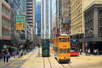 HONG KONG, Hong Kong Island, Des Voeux Road, street scene and Trams, HK1740JPL