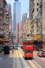 HONG KONG, Hong Kong Island, Des Voeux Road, street scene and Trams, HK1741JPL