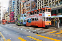 HONG KONG, Hong Kong Island, Des Voeux Road, street scene and Trams, HK1810JPL