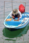 HONG KONG, Hong Kong Island, Stanley, fisherman in small boat, HK2274JPL