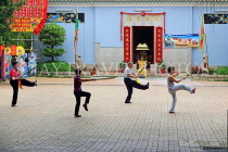 HONG KONG, Hong Kong Island, Stanley, people practising Tai Chi byTin Hau Temple, HK2230JPL