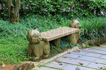 HONG KONG, Hong Kong Island, Zoological & Botanical Gardens, stone seat, HK1757JPL