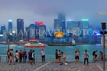 HONG KONG, Hong Kong Island, night skyline, and Tsim Sha Tsui Promenade, HK1785JPL