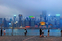 HONG KONG, Hong Kong Island, night skyline, and Tsim Sha Tsui Promenade, HK1786JPL