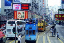 HONG KONG, Hong Kong Island, street scene with bus and trams, HK396JPL
