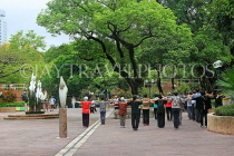 HONG KONG, Kowloon, Kowloon Park, Sculpture Walk, people practicing Tai Chi, HK1678JPL