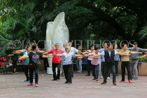HONG KONG, Kowloon, Kowloon Park, Sculpture Walk, people practicing Tai Chi, HK1679JPL