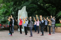 HONG KONG, Kowloon, Kowloon Park, Sculpture Walk, people practicing Tai Chi, HK1681JPL