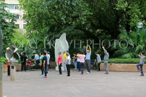 HONG KONG, Kowloon, Kowloon Park, Sculpture Walk, people practicing Tai Chi, HK1732JPL