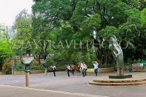 HONG KONG, Kowloon, Kowloon Park, Sculpture Walk, people practicing Tai Chi, HK1734JPL