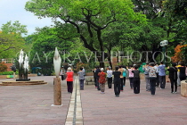 HONG KONG, Kowloon, Kowloon Park, Sculpture Walk, people practicing Tai Chi, HK1735JPL