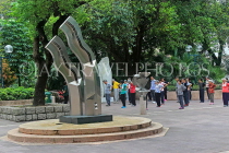 HONG KONG, Kowloon, Kowloon Park, Sculpture Walk, people practicing Tai Chi, HK1736JPL