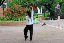 HONG KONG, Kowloon, Kowloon Park, woman practicing Tai Chi, HK1693JPL