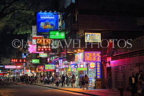 HONG KONG, Kowloon, Tsim Sha Tsui, night street scene and neon signs, HK1850JPL