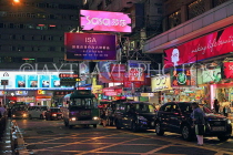 HONG KONG, Kowloon, Tsim Sha Tsui, night street scene and neon signs, HK1852JPL