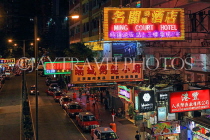 HONG KONG, Kowloon, Tsim Sha Tsui, street scene and neon signs, HK2162JPL