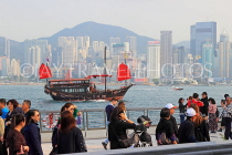 HONG KONG, Kowloon, Tsim Sha Tsui Promenade, people, Junk Cruise Boat, HK2441JPL