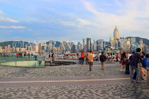 HONG KONG, Kowloon, Tsim Sha Tsui Promenade, people and HK Island skyline, HK1263JPL