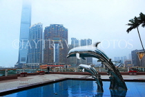 HONG KONG, Kowloon, leaping Dolphins sculpture, HK2499JPL