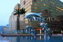 HONG KONG, Kowloon, leaping Dolphins sculpture, HK2501JPL