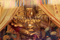 HONG KONG, Lantau Island, Po Lin Monastery, Hall of Bodhisattva Skanda, valiant General statue, HK862JPL