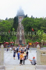 HONG KONG, Lantau Island, Po Lin Monastery, Tian Tan (Big Buddha), stone steps, visitors, HK832JPL