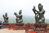 HONG KONG, Lantau Island, Po Lin Monastery, Tian Tan Buddha site, offerings by Devas statues, HK886JPL