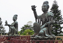 HONG KONG, Lantau Island, Po Lin Monastery, Tian Tan Buddha site, offerings by Devas statues, HK887JPL