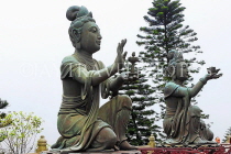 HONG KONG, Lantau Island, Po Lin Monastery, Tian Tan Buddha site, offerings by Devas statues, HK888JPL